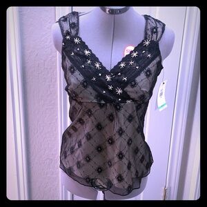 Nine & Co by Nine West lacey black top -Size 8P